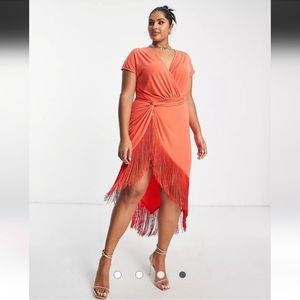 NWT Asos Design Curve Wrap Midi Dress
